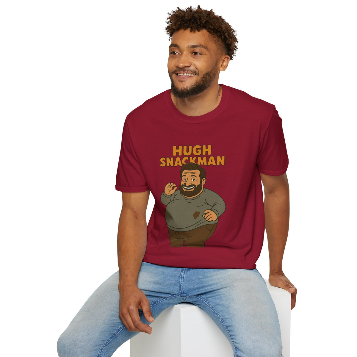 Hugh Snackman Funny Shirt, Hugh Jackman Parody Tee, Comedy Tribute Apparel, Unisex Softstyle T-Shirt