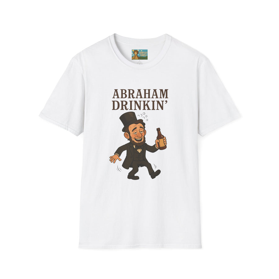 Abraham Drinkin' Party Shirt, St. Patrick's Day Tee, Unisex Tshirt, Funny Wordplay Graphic Tee, Gift for History Buffs