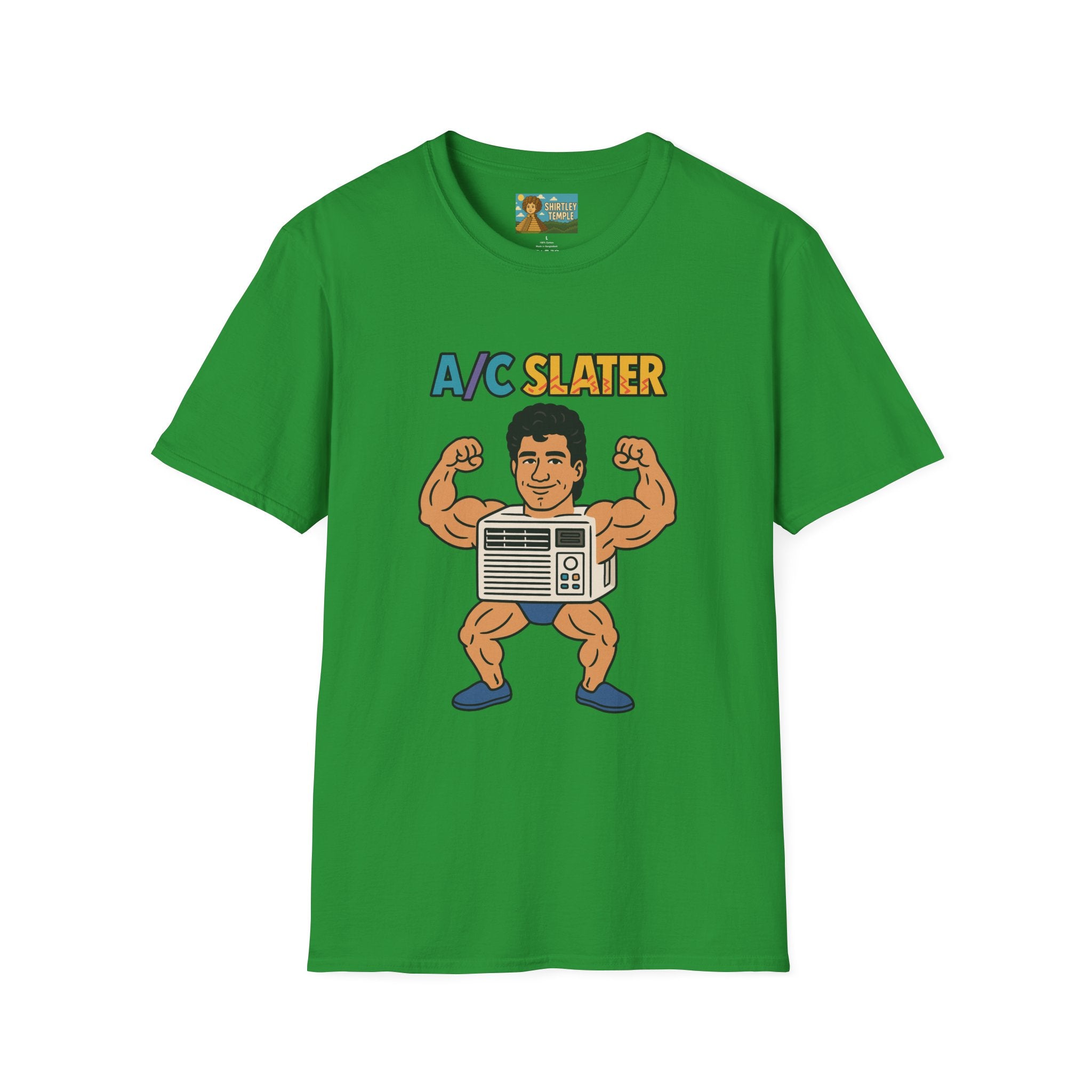 A/C Slater Word Play Unisex Softstyle T-Shirt, Saved by the Bell Tee, Funny Air Conditioner Shirt, Retro 90s Clothing, Vintage TV Fan Gift