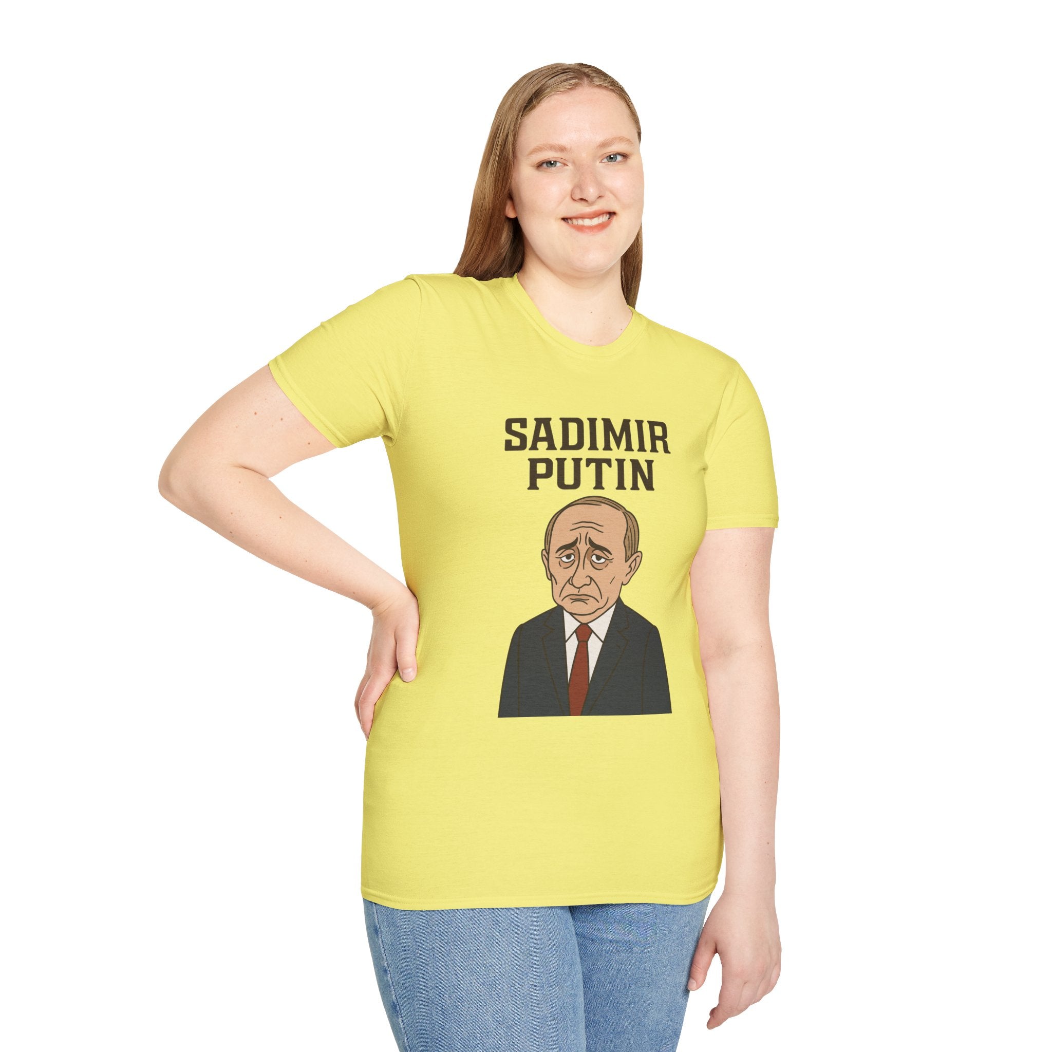 Sadimir Putin Funny T-Shirt, Vladimir Putin Parody Tee, Sad Person Comedy Shirt, Wordplay Humor Top