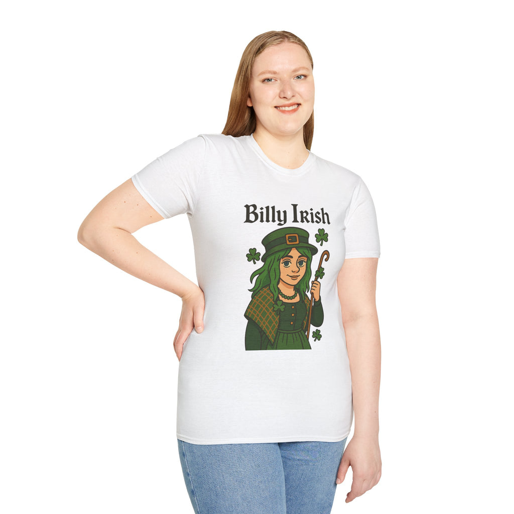 Billy Irish funny shirt parody apparel comedy tribute Billy Eilish as an irish person St. Patty's day