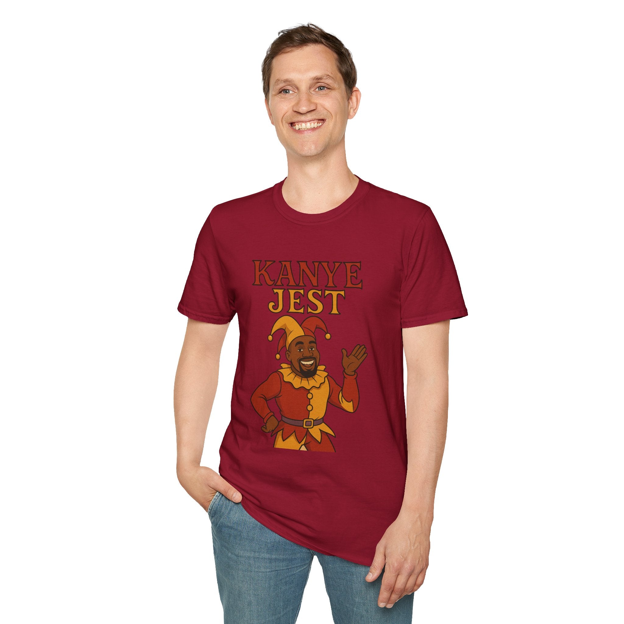 Kanye Jest Funny T-Shirt, Parody Tribute Rapper, Comedy Mashup Meme, Jester Tee, Humorous Graphic Tee