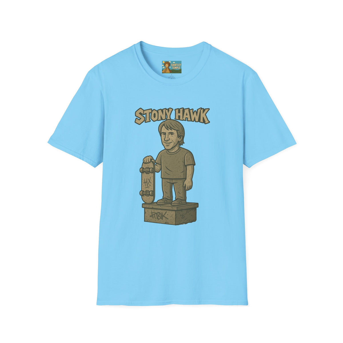Stony Hawk Unisex T-Shirt, Skateboard Legend Parody Tee, Statue Wordplay Shirt, Funny Skater Gift, Skateboarding Fan Top