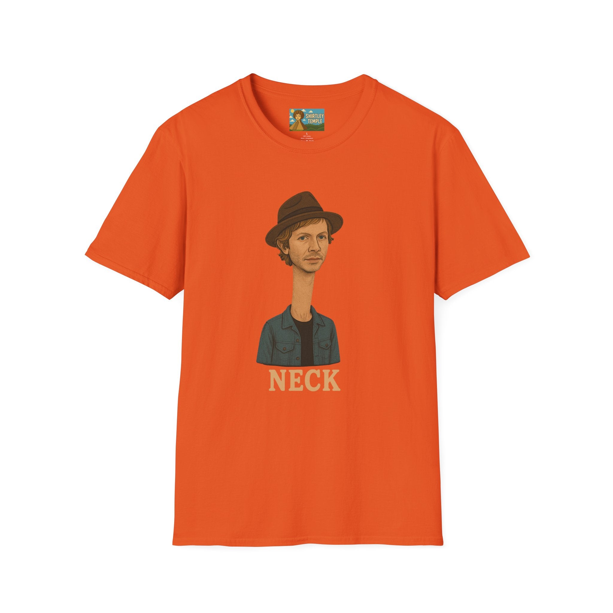 Neck Funny Long Neck Beck Tribute Unisex T-Shirt, Musician Parody Tee, Top for Comedy Fans, Neck Shirt with Wordplay, Music Lover Gift