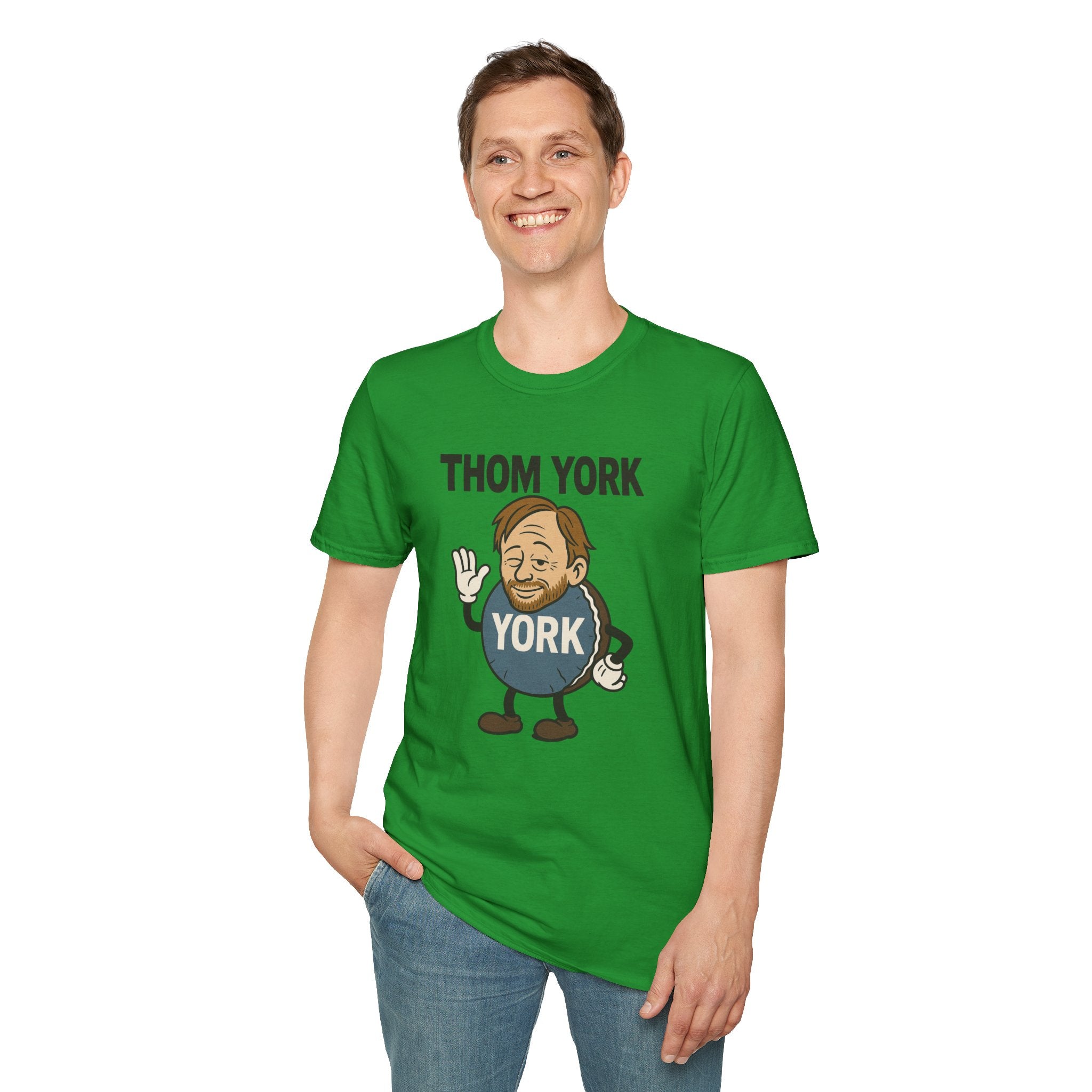 Thom York Peppermint Patty T-Shirt, Radiohead Musician Gift, Alternative Rock Tee, Funny Singer Shirt, Softstyle Unisex Top