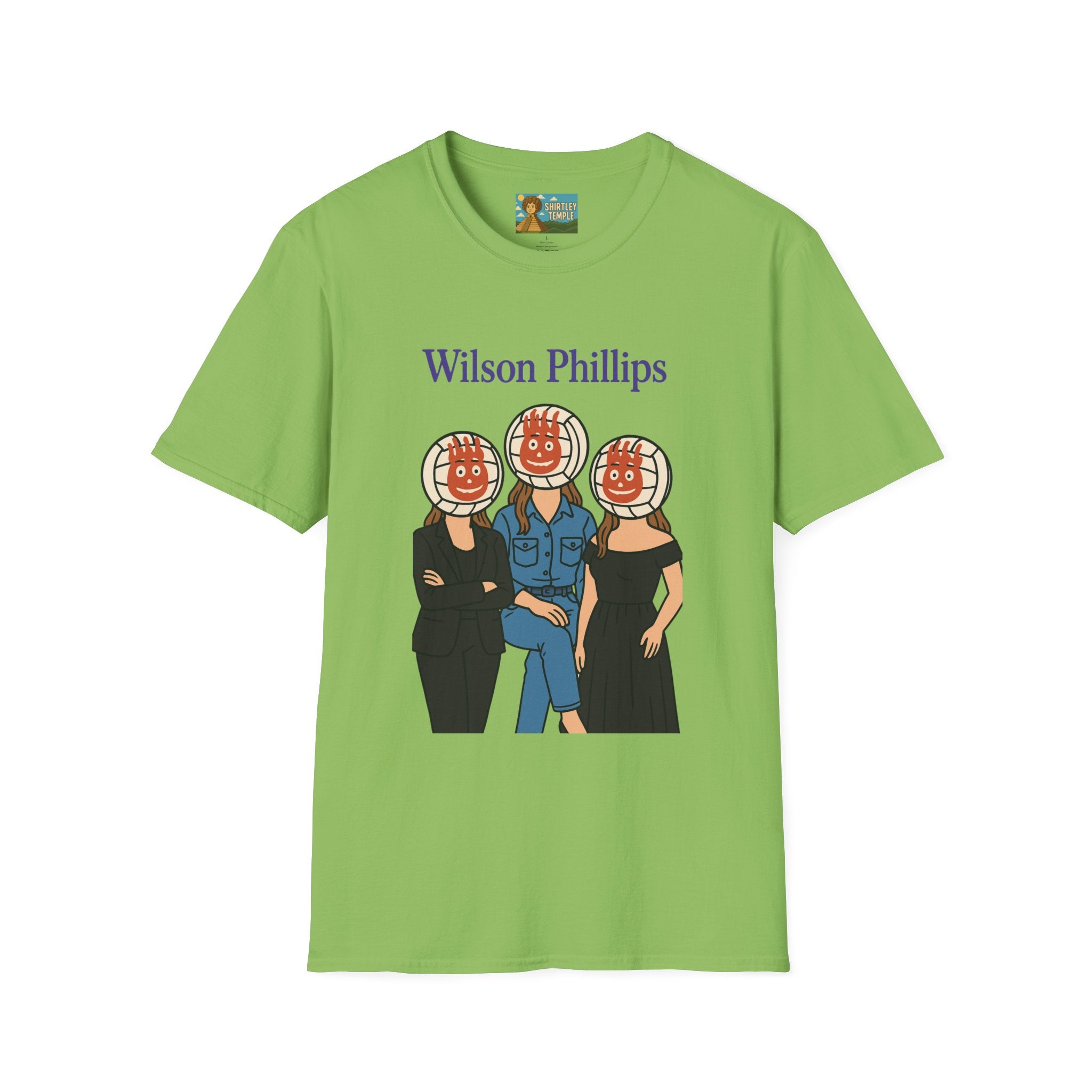 Wilson and Phillips Mashup Softstyle T-Shirt, Funny Wordplay Tribute Singers, Volleyball Theme Gift Tee