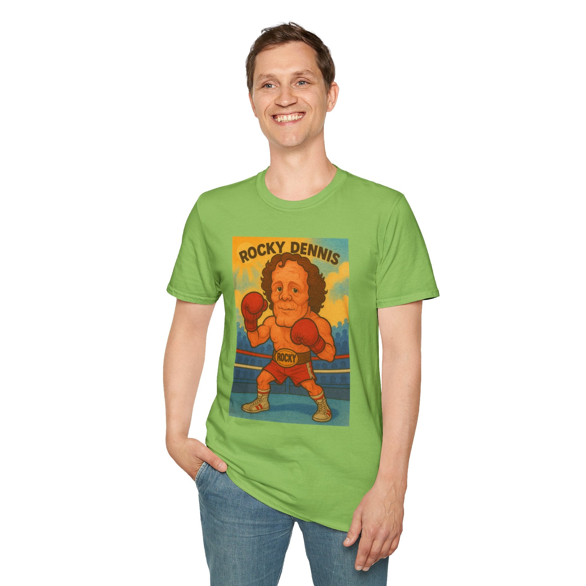 Rocky Dennis The Mask Rocky Mashup T-Shirt, Funny Movie Crossover Tee, Rocky Balboa Gift Shirt, Unisex Softstyle Top
