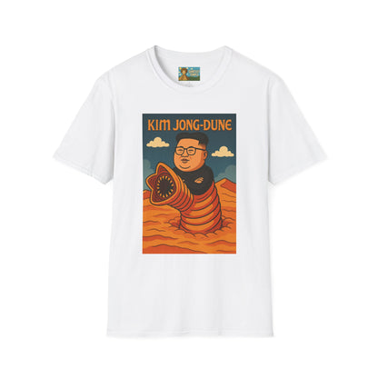 Kim Jong-Dune Funny T-Shirt, Mashup Wordplay Shirt, Sandworm Movie Tee, Unisex Softstyle Top, Kim Jong Un Fan, Dune Lover Gift