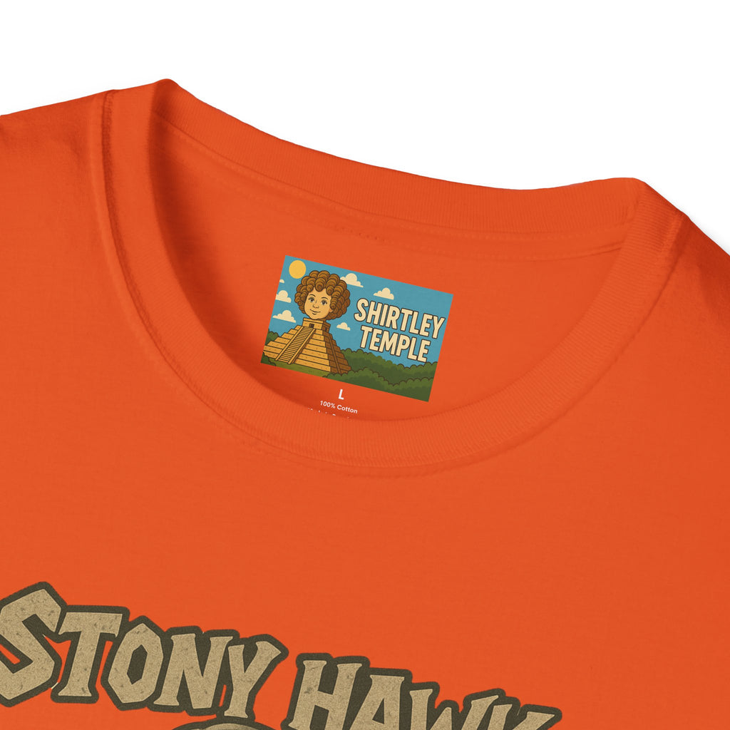 Stony Hawk Unisex T-Shirt, Skateboard Legend Parody Tee, Statue Wordplay Shirt, Funny Skater Gift, Skateboarding Fan Top
