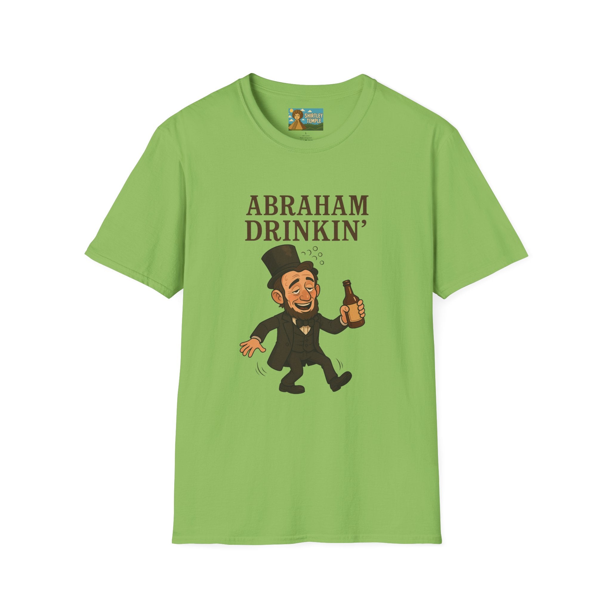 Abraham Drinkin' Party Shirt, St. Patrick's Day Tee, Unisex Tshirt, Funny Wordplay Graphic Tee, Gift for History Buffs
