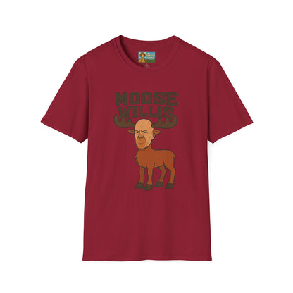 Moose Willis T-Shirt, Bruce Willis Parody Shirt, Moose Pun Tee, Comedy Mashup Apparel