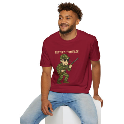 Hunter S Thompson Funny Shirt, Parody Apparel, Comedy Tribute Mashup Pun Unisex Softstyle T-Shirt