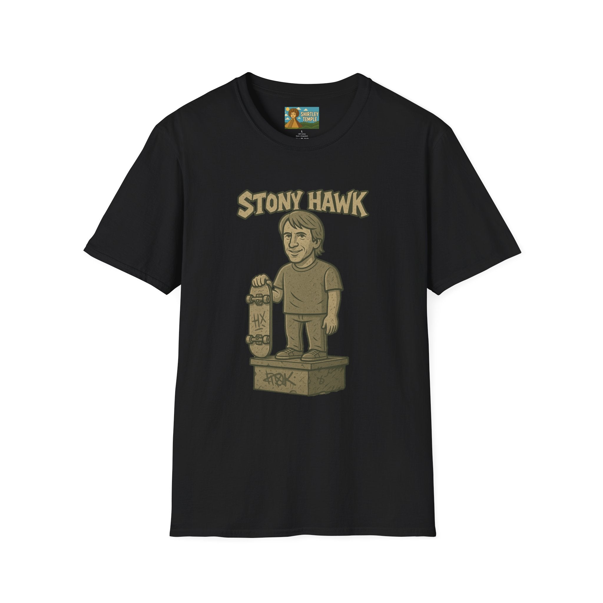 Stony Hawk Unisex T-Shirt, Skateboard Legend Parody Tee, Statue Wordplay Shirt, Funny Skater Gift, Skateboarding Fan Top