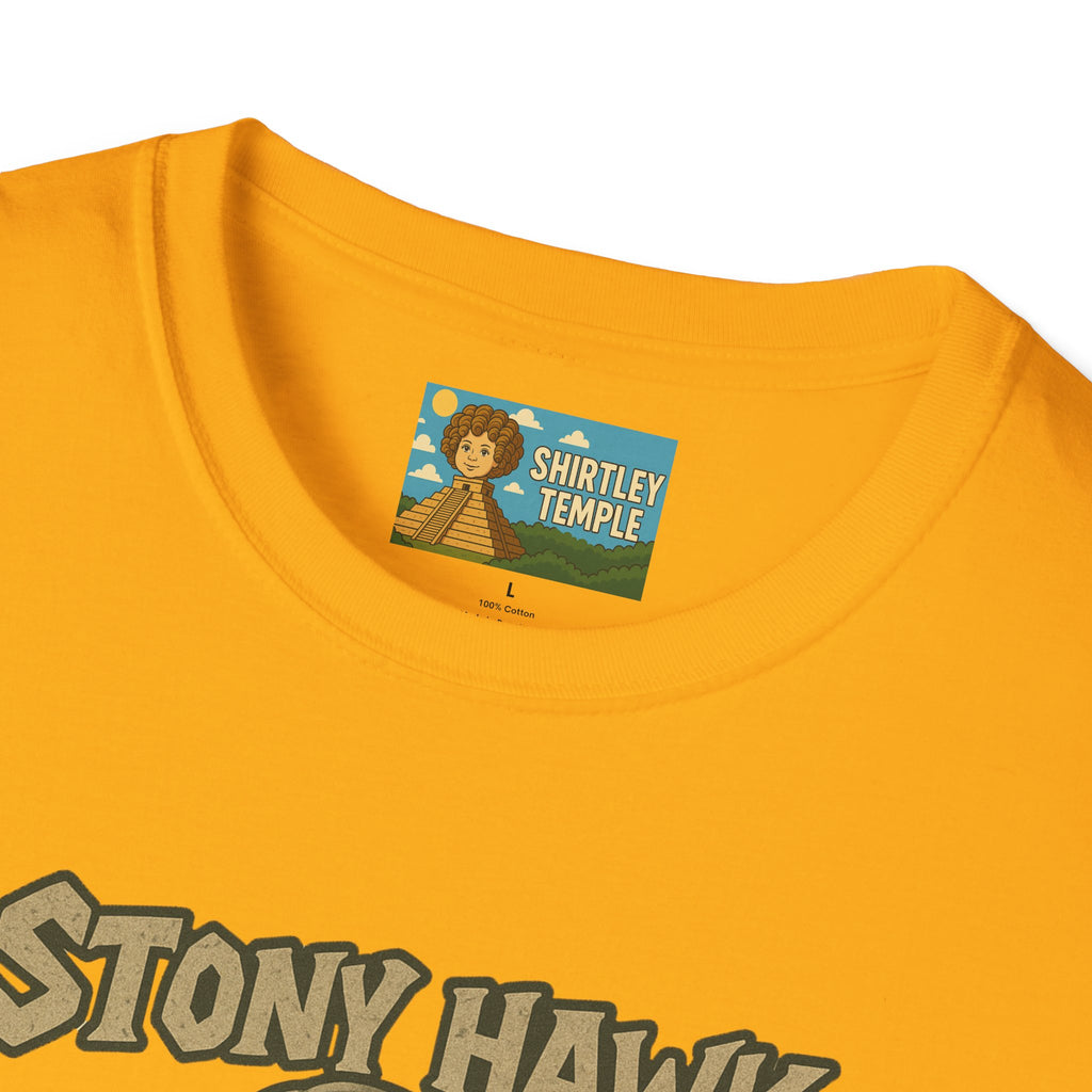 Stony Hawk Unisex T-Shirt, Skateboard Legend Parody Tee, Statue Wordplay Shirt, Funny Skater Gift, Skateboarding Fan Top