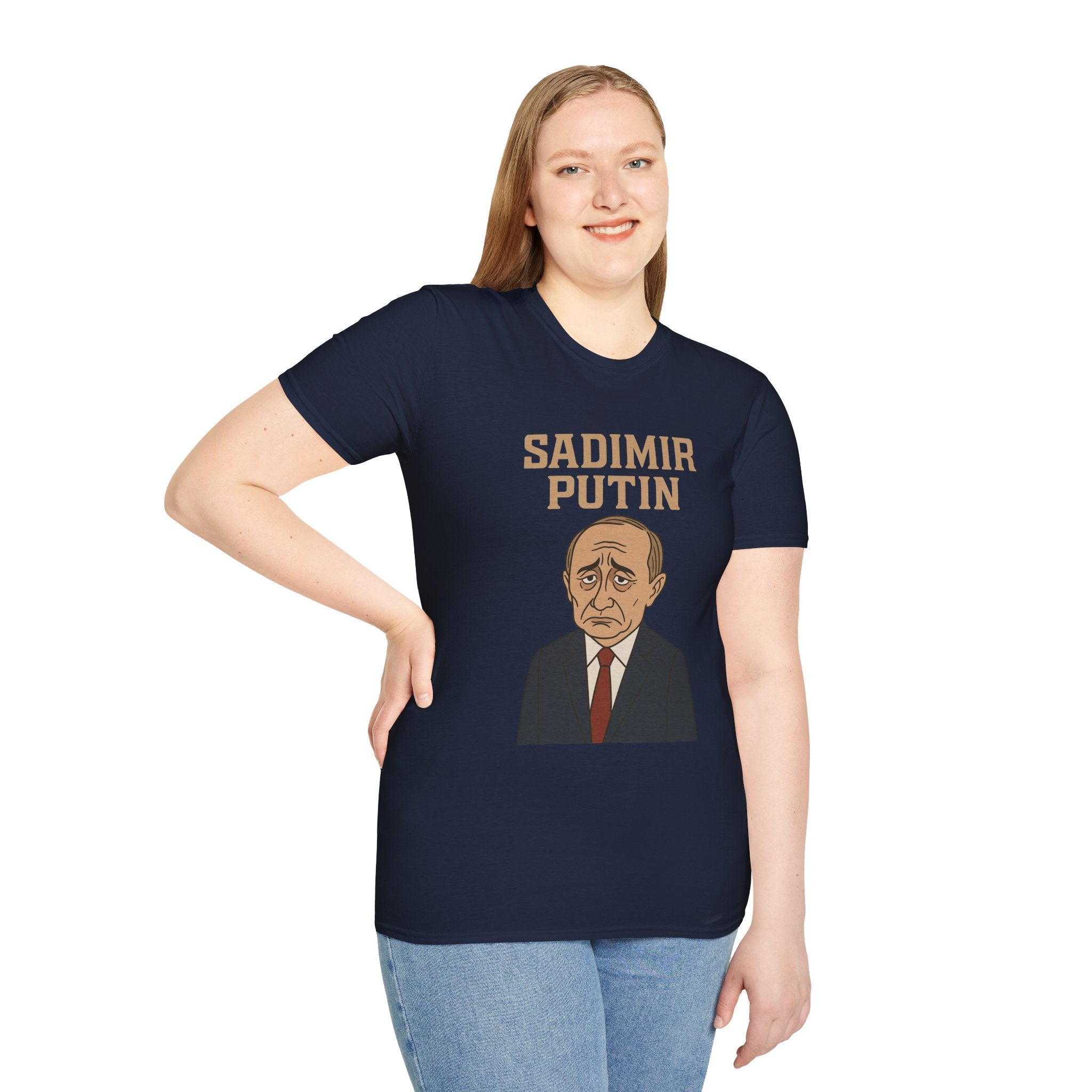 Sadimir Putin Funny T-Shirt, Vladimir Putin Parody Tee, Sad Person Comedy Shirt, Wordplay Humor Top