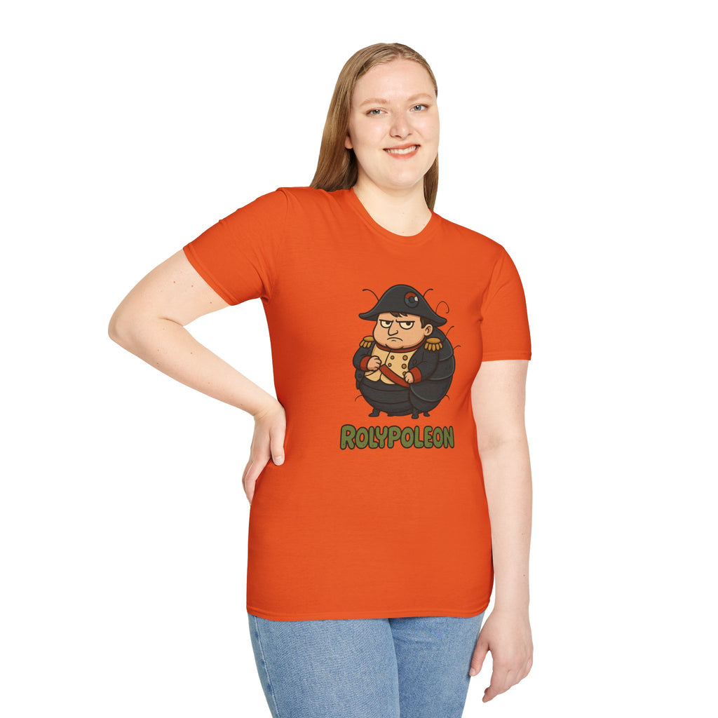 Rolypoleon Funny Shirt Mashup Parody Unisex Softstyle T-Shirt, Roly Poly and Napoleon Comedy Wordplay Tee, Humorous Graphic Tee, Novelty