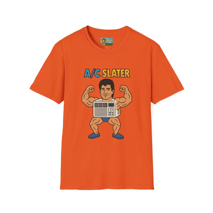 A/C Slater Word Play Unisex Softstyle T-Shirt, Saved by the Bell Tee, Funny Air Conditioner Shirt, Retro 90s Clothing, Vintage TV Fan Gift