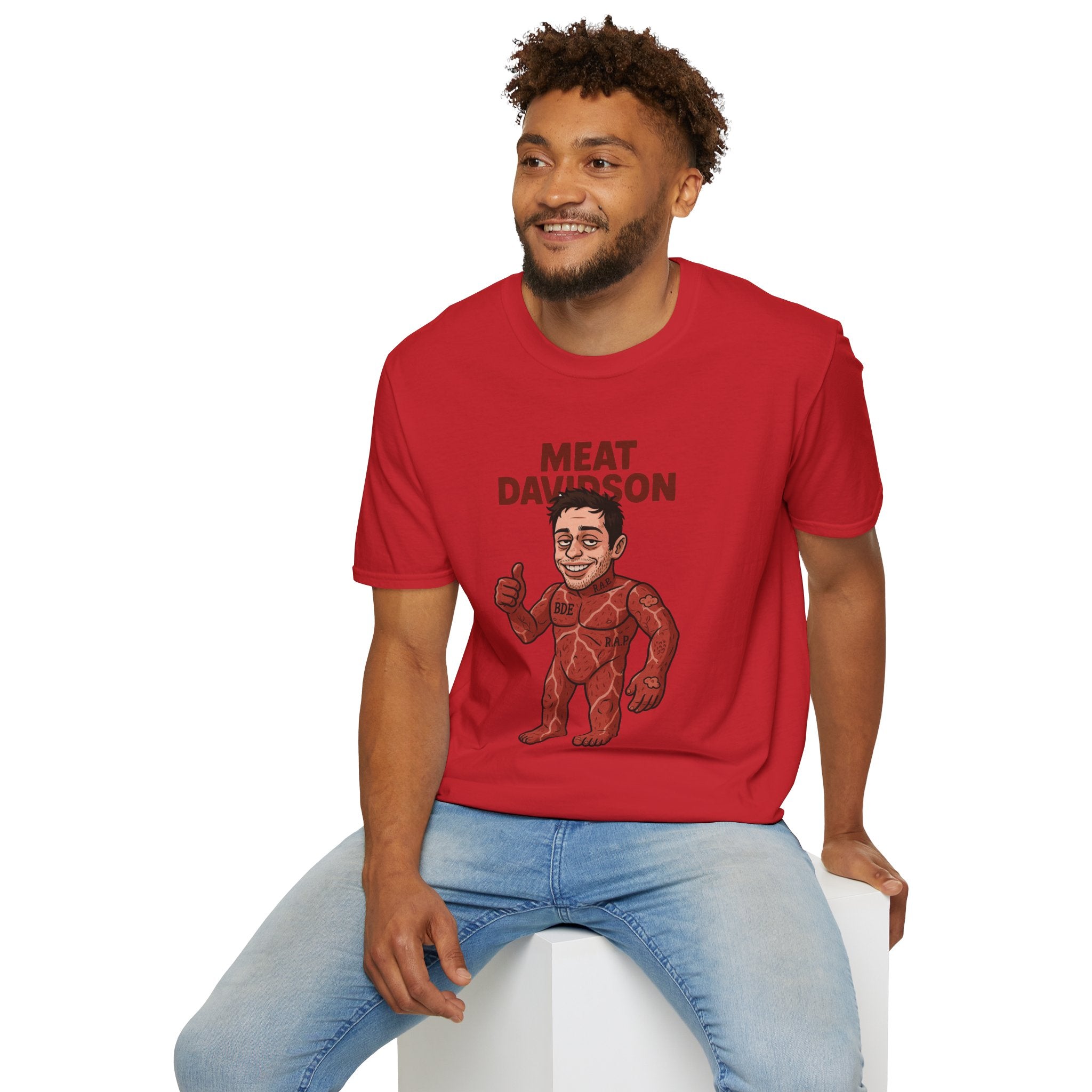 Meat Davidson Funny T-Shirt, Pete Davidson Parody Shirt, Comedian Mashup Tee, Unisex Humor Top, Comedy Fan Gift