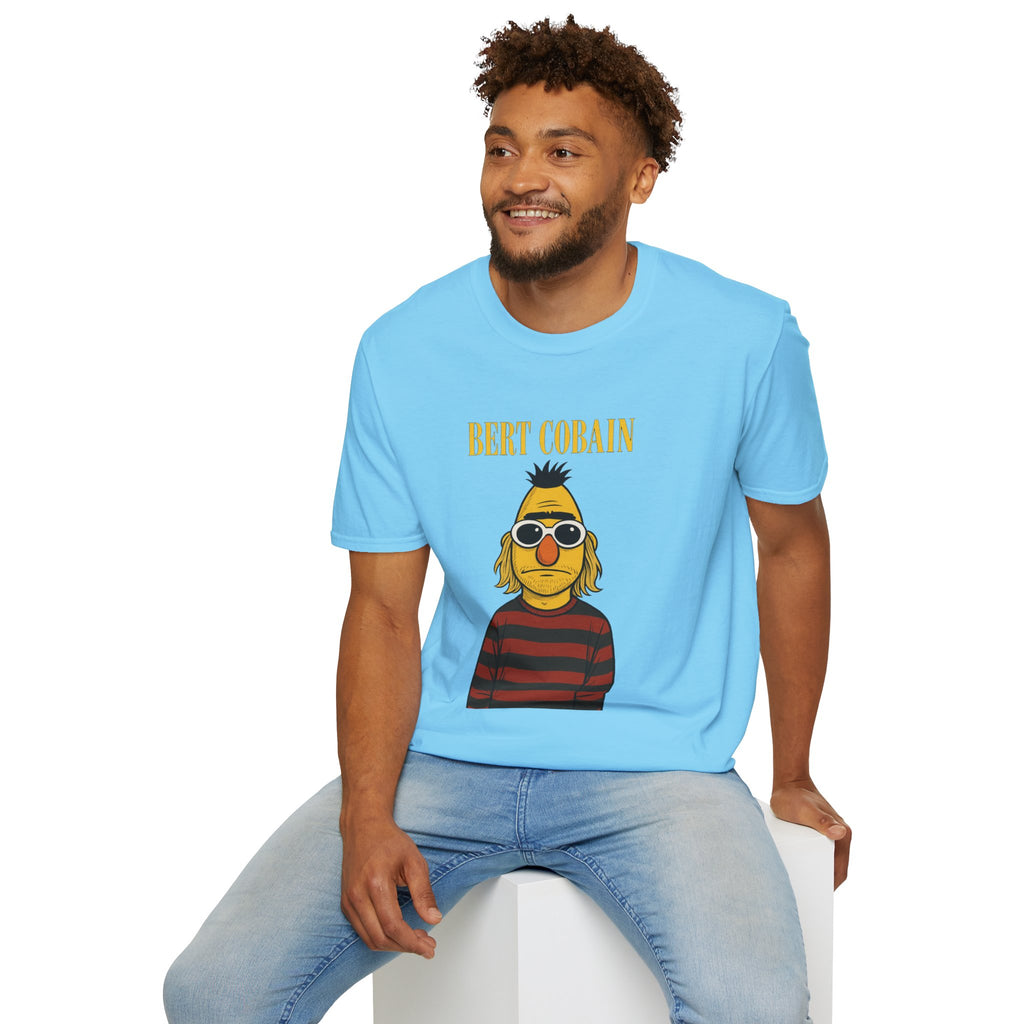 Bert Cobain funny mashup Kurt Cobain and Bert from sesame street wordplay unisex gift tee music lover