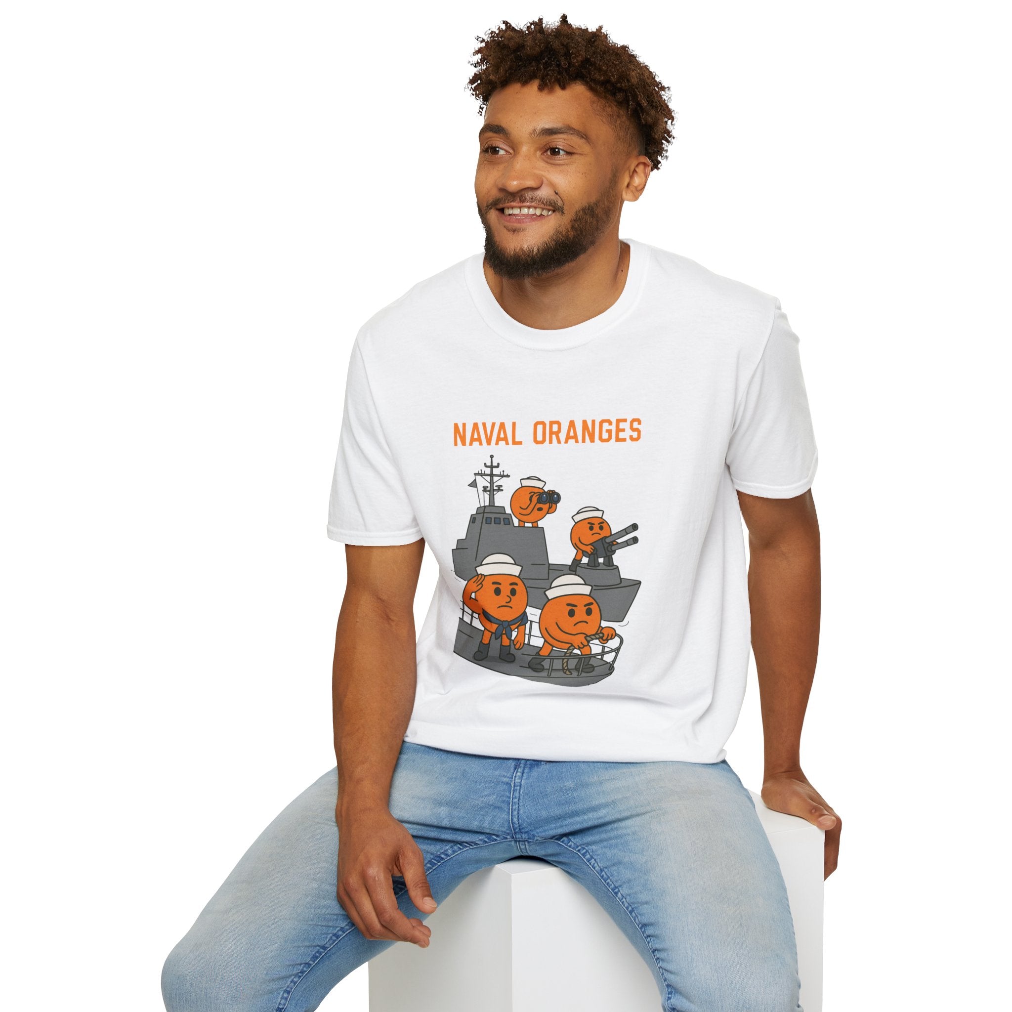 Naval Oranges Unisex Softstyle T-Shirt, Funny Shirt Parody Wordplay Mashup, Navy People Comedy Pun Punny, Navel Oranges Tee, Citrus Humor