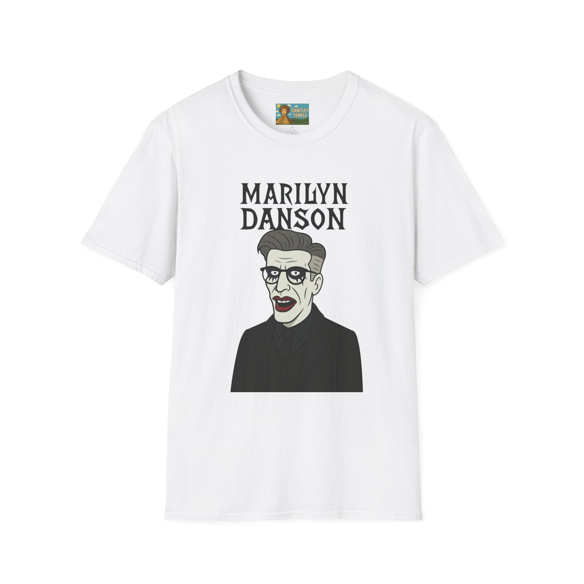 Marilyn Danson Funny Shirt, Mashup Tribute Tee, Parody Comedy Gift, Unisex Softstyle T-Shirt, Marilyn Manson Ted Danson