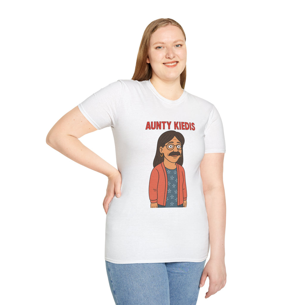 Aunty Kiedis funny wordplay Anthony Kiedis from Red Hot Chili Peppers reimagined as someone's beloved aunt.
