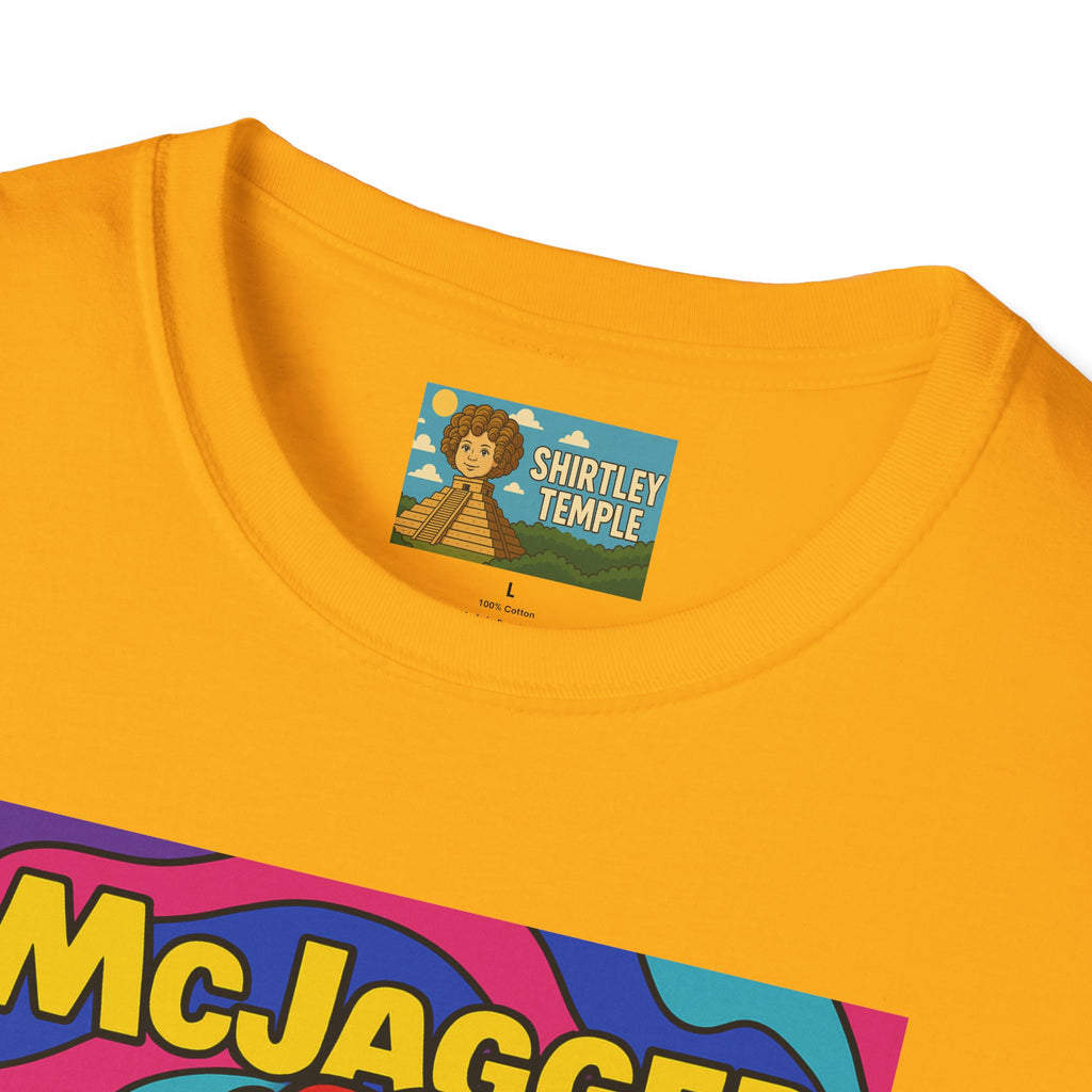 McJagger ver 2 Psychedelic Funny Unisex T-Shirt, Mashup Tribute Tee for Men and Women, Softstyle Shirt for Comedy Fans, Parody Graphic Tee
