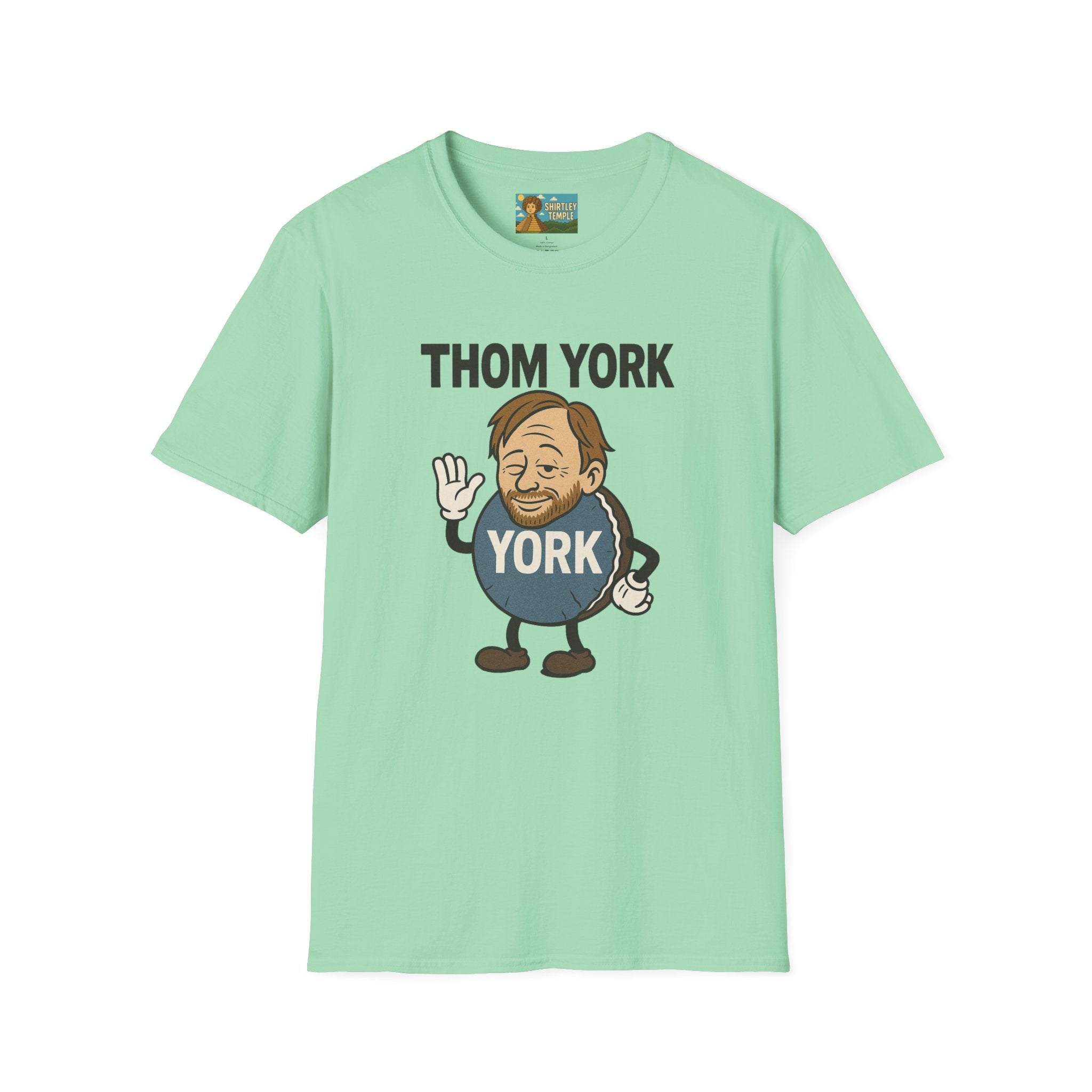 Thom York Peppermint Patty T-Shirt, Radiohead Musician Gift, Alternative Rock Tee, Funny Singer Shirt, Softstyle Unisex Top