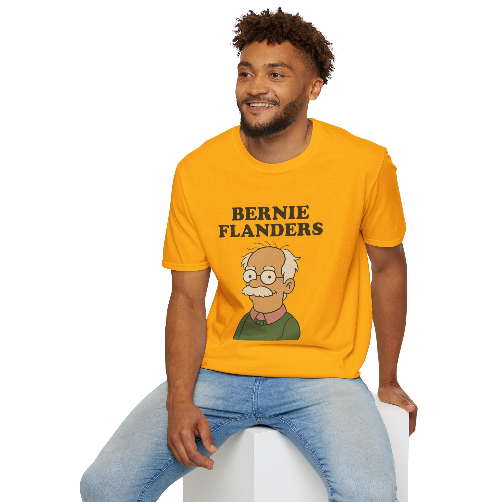 Bernie Flanders funny mashup simpson's style Bernie Sanders and Ned Flanders wordplay nerd gift unisex tee