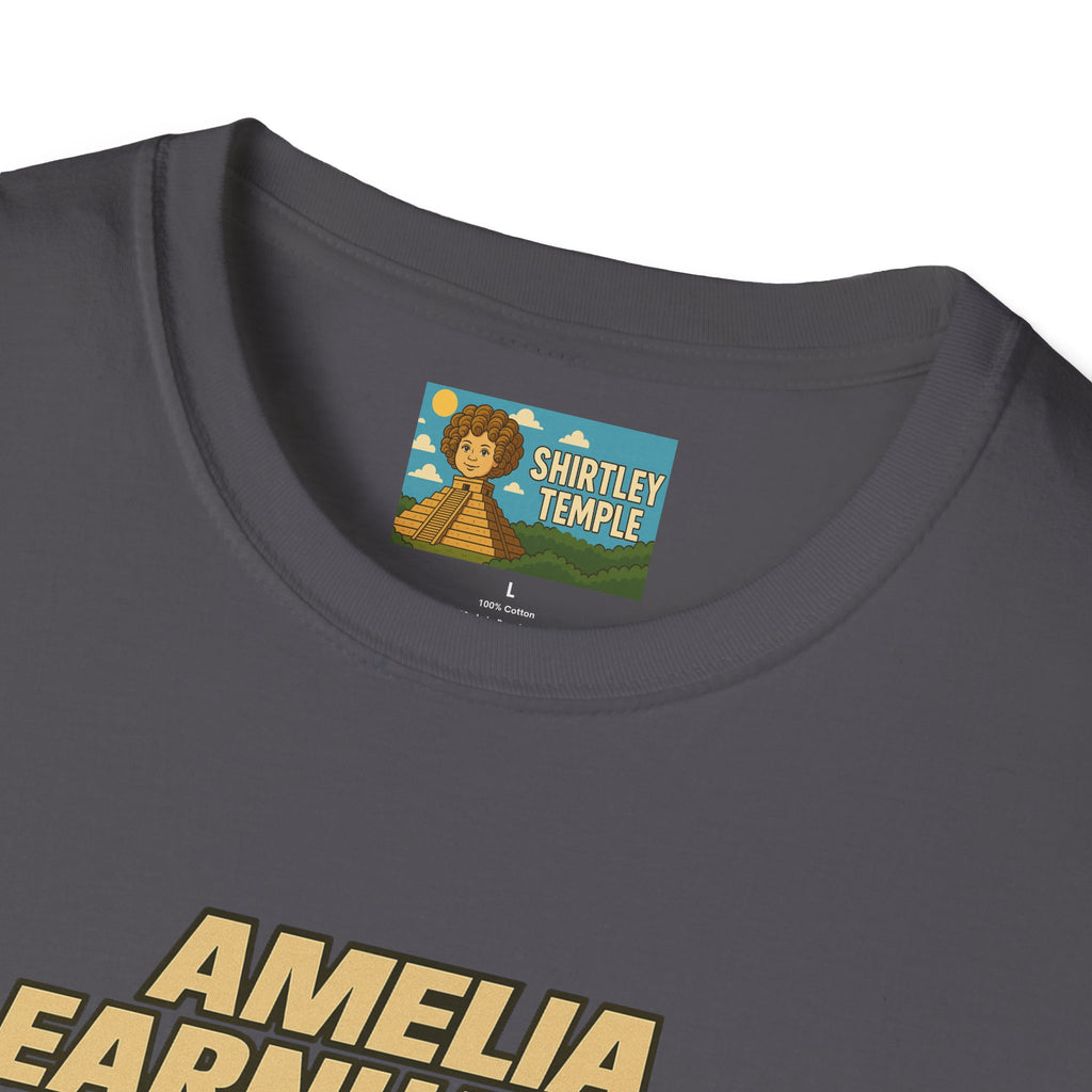 Amelia Earnhardt Funny Mashup Unisex Softstyle T-Shirt, Pilot Pun Tee, Earhart Earnhardt Gift, Aviation Racing Shirt