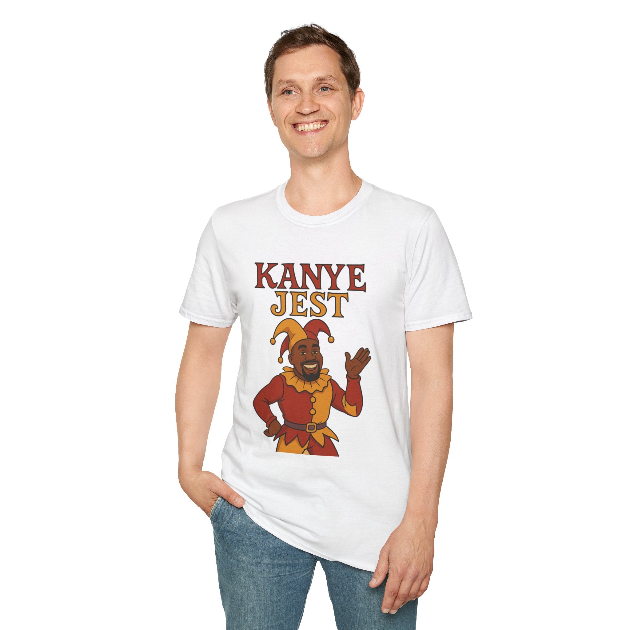 Kanye Jest Funny T-Shirt, Parody Tribute Rapper, Comedy Mashup Meme, Jester Tee, Humorous Graphic Tee