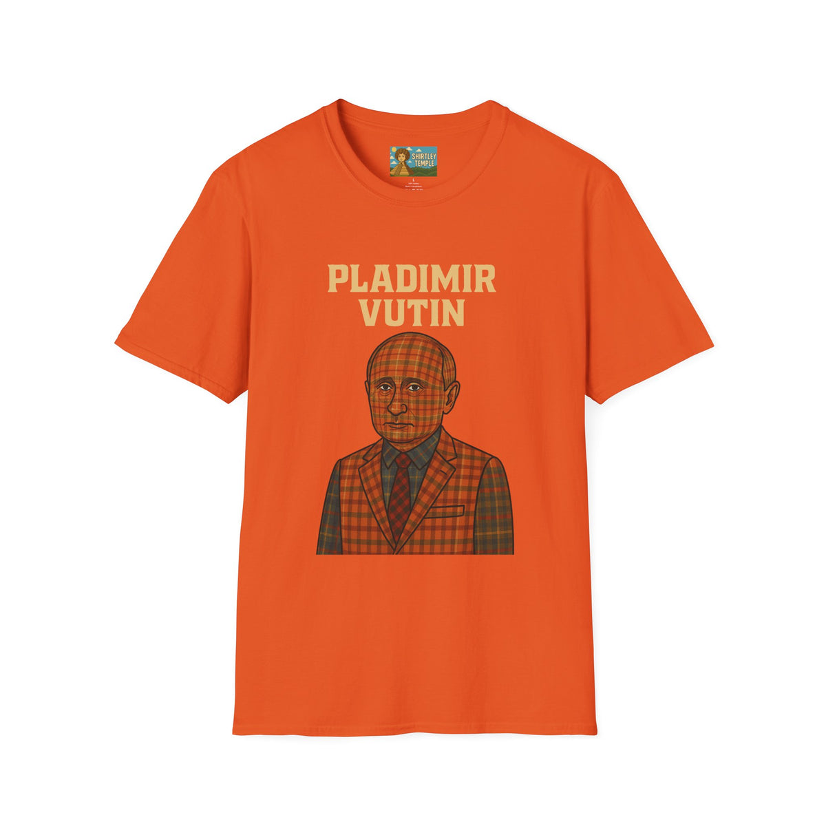 Pladimir Vutin T-Shirt, Funny Putin Parody Shirt, Plaid Person Pun Tee, Comedy Putin Plaid Top, Vladimir Putin Plaid Wordplay Apparel