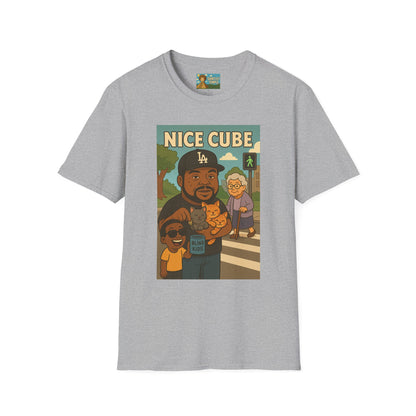 Nice Cube Funny Parody T-Shirt, Ice Cube Tribute Tee, Humorous Wordplay Top, Cool Gift for Hip Hop Fans, Softstyle Shirt