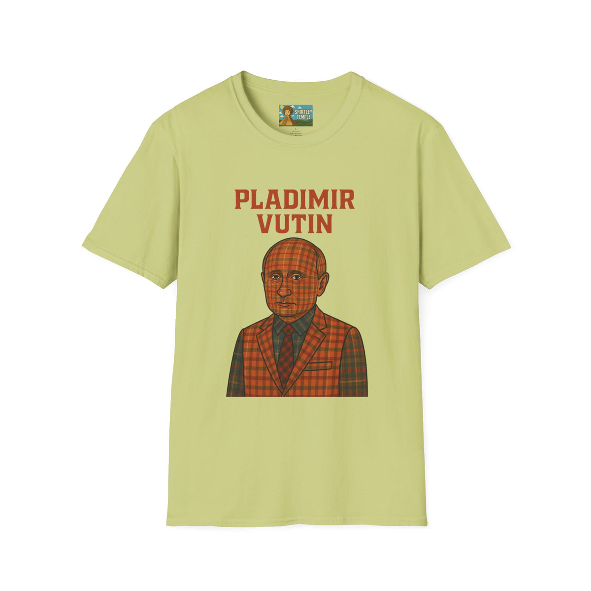 Pladimir Vutin T-Shirt, Funny Putin Parody Shirt, Plaid Person Pun Tee, Comedy Putin Plaid Top, Vladimir Putin Plaid Wordplay Apparel