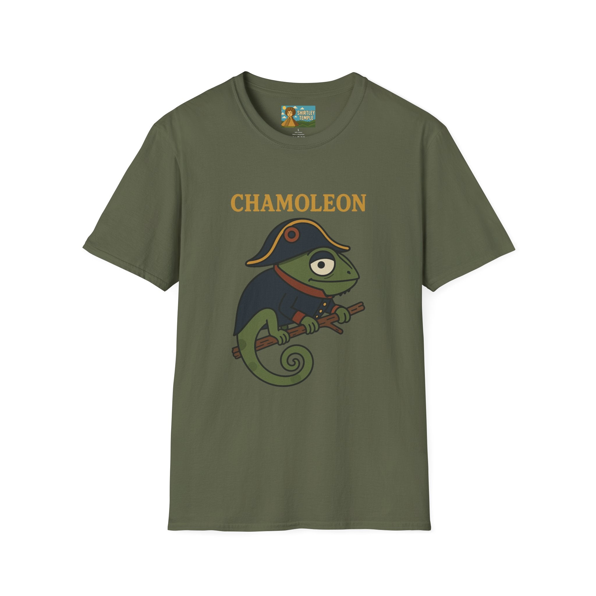Chamoleon Funny Wordplay Parody Unisex T-Shirt, Napoleon Bonaparte Chameleon Tee Shirt Apparel
