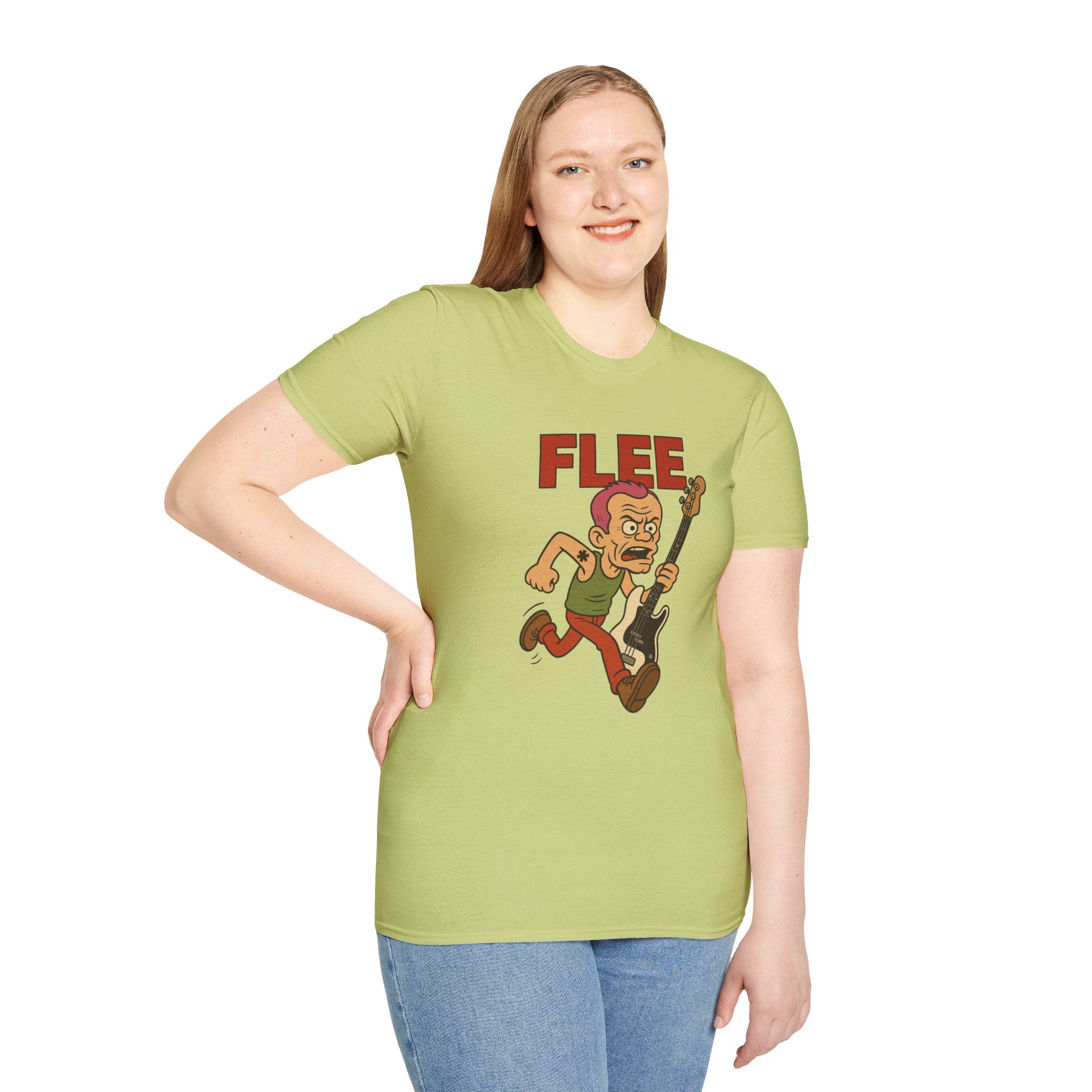 Flee funny shirt pun wordplay Flea red hot chili peppers running away fleeing