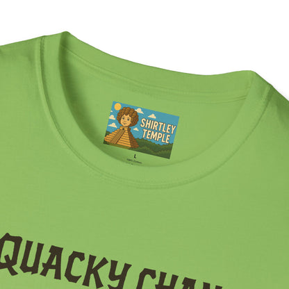 Quacky Chan Funny T-Shirt, Jackie Chan Duck Mashup Tee, Martial Arts Quack Movie Star Shirt, Comedy Parody Apparel, Unisex Softstyle Top