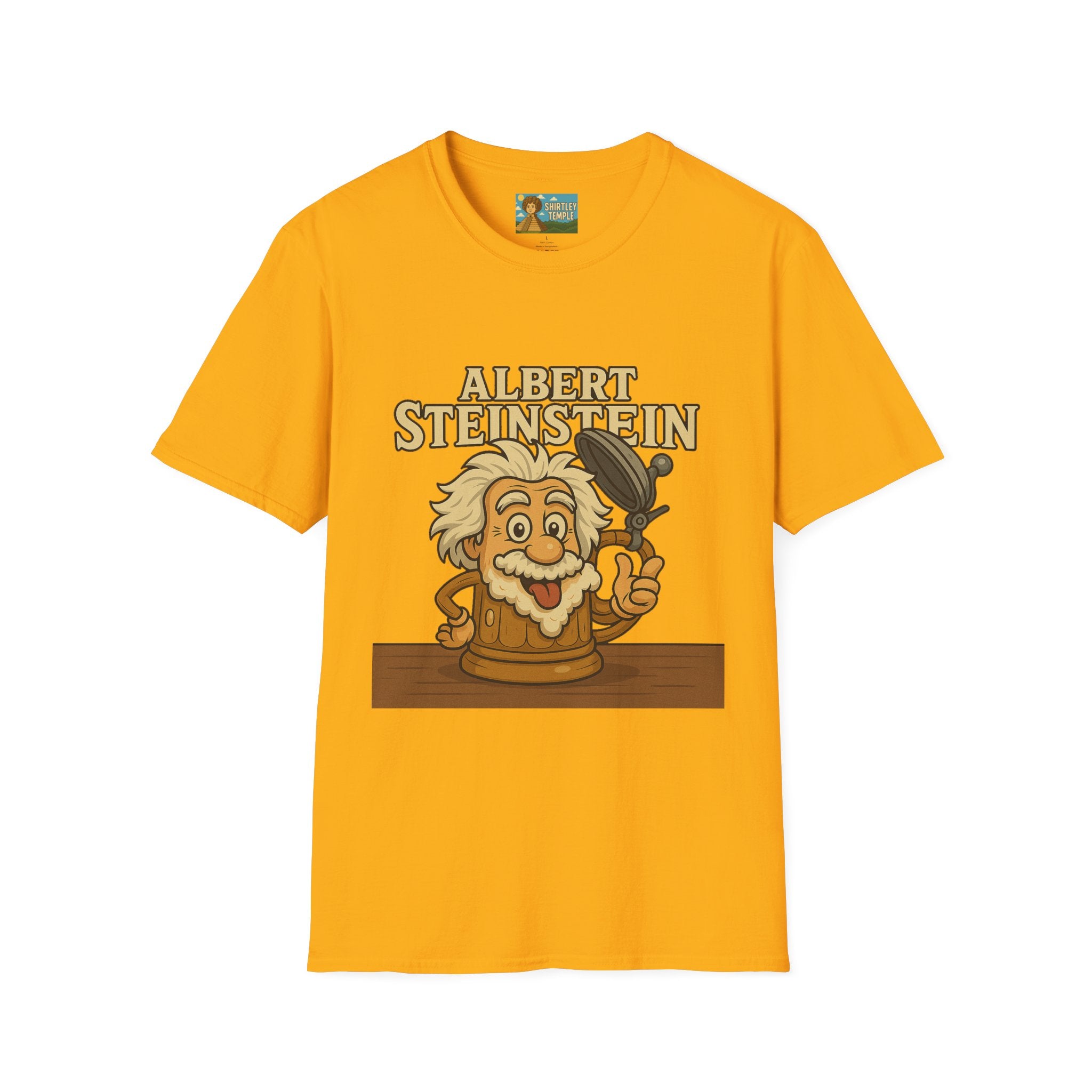 Albert Steinstein Unisex T-Shirt, Pun Beer Stein Science Tee, Gift for Nerds, Math Teacher Shirt, Physics Student Apparel