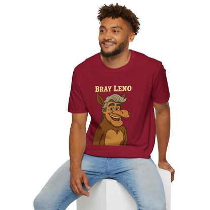 Bray Leno Parody Unisex Tee, Jay Leno Donkey Mashup Shirt, Funny Wordplay Comedy Gift, Softstyle T-Shirt
