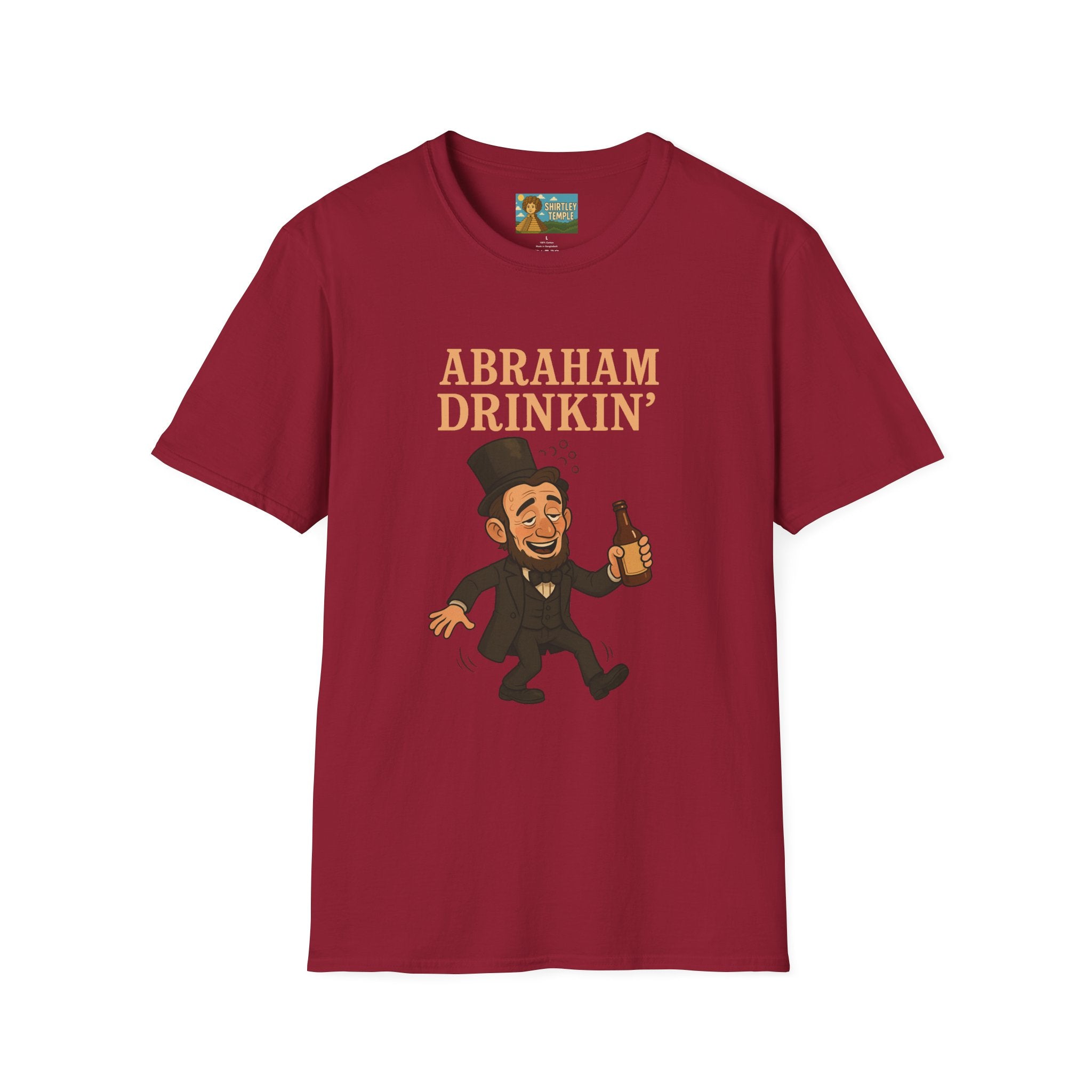 Abraham Drinkin' Party Shirt, St. Patrick's Day Tee, Unisex Tshirt, Funny Wordplay Graphic Tee, Gift for History Buffs