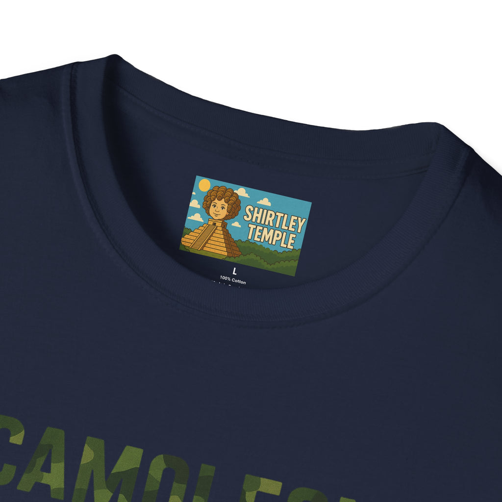 Camoleon Funny Parody T-Shirt, Comedy Mashup Tee, Military Camo Chameleon Shirt, Unisex Softstyle Top