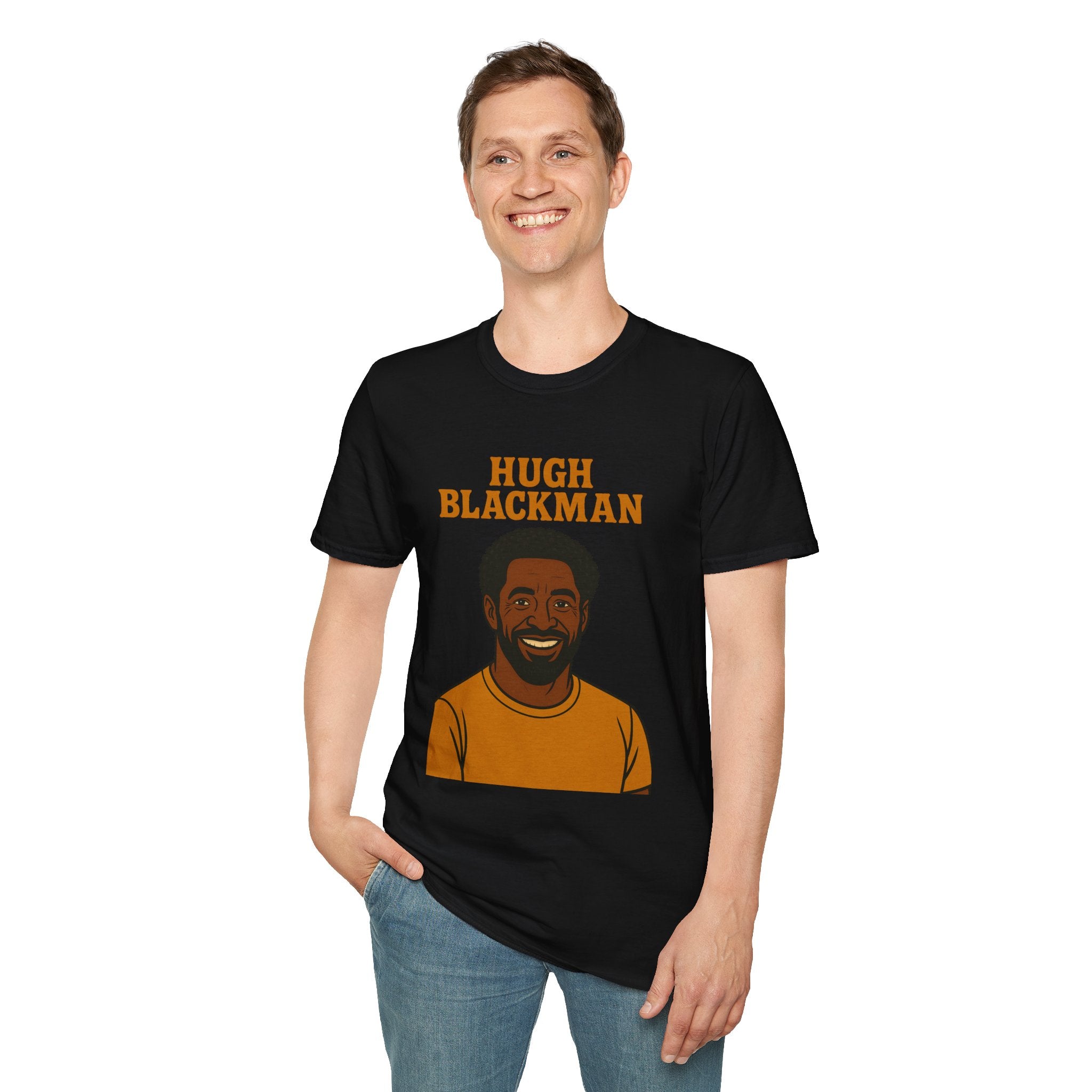 Hugh Blackman Parody T-Shirt, Funny Hugh Jackman Darker Person Tee, Comedy Tribute Apparel, Softstyle Unisex Shirt, Gift for Fans