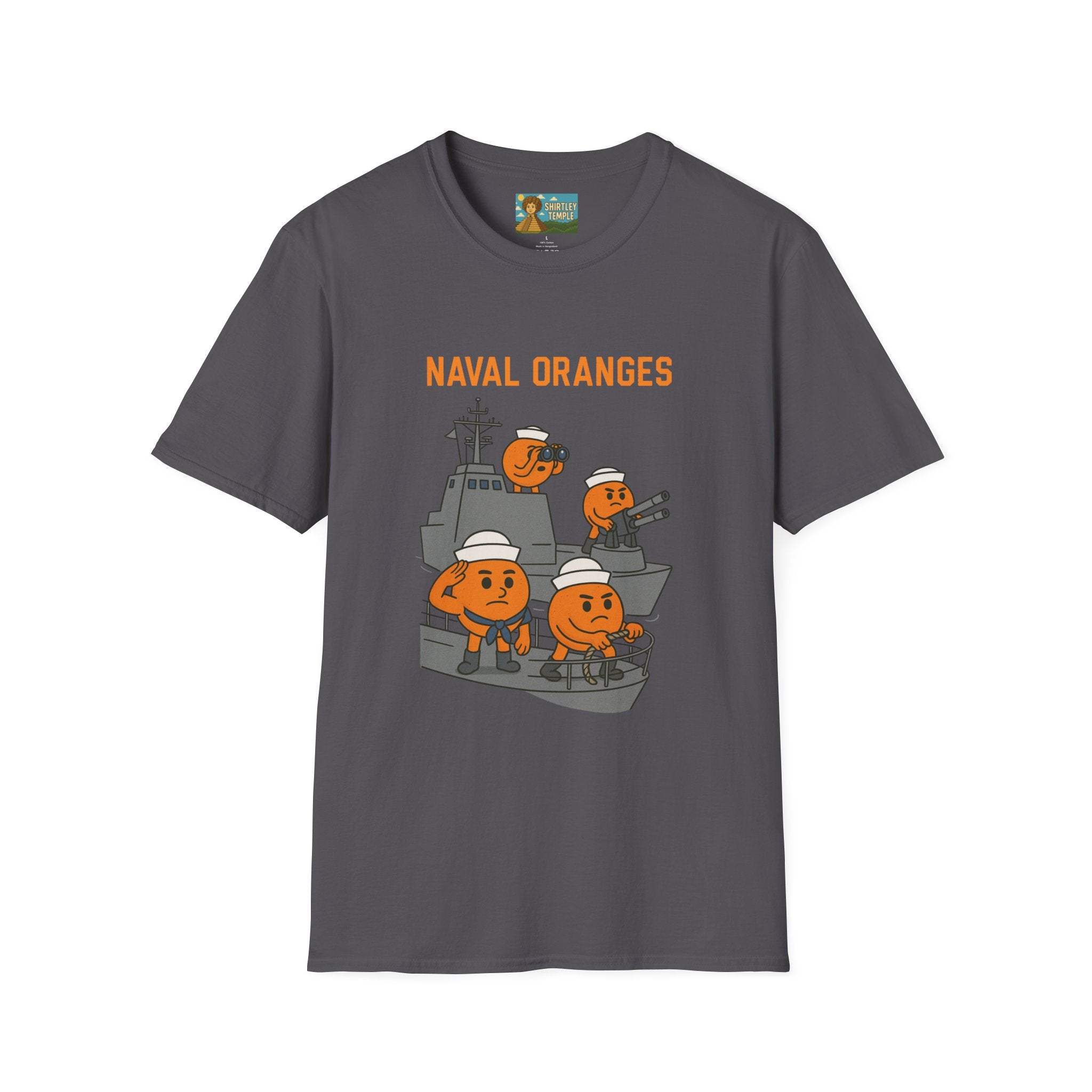 Naval Oranges Unisex Softstyle T-Shirt, Funny Shirt Parody Wordplay Mashup, Navy People Comedy Pun Punny, Navel Oranges Tee, Citrus Humor
