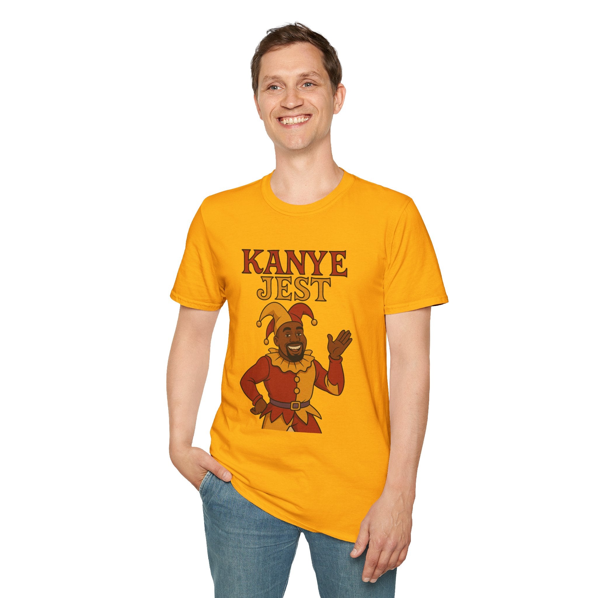 Kanye Jest Funny T-Shirt, Parody Tribute Rapper, Comedy Mashup Meme, Jester Tee, Humorous Graphic Tee