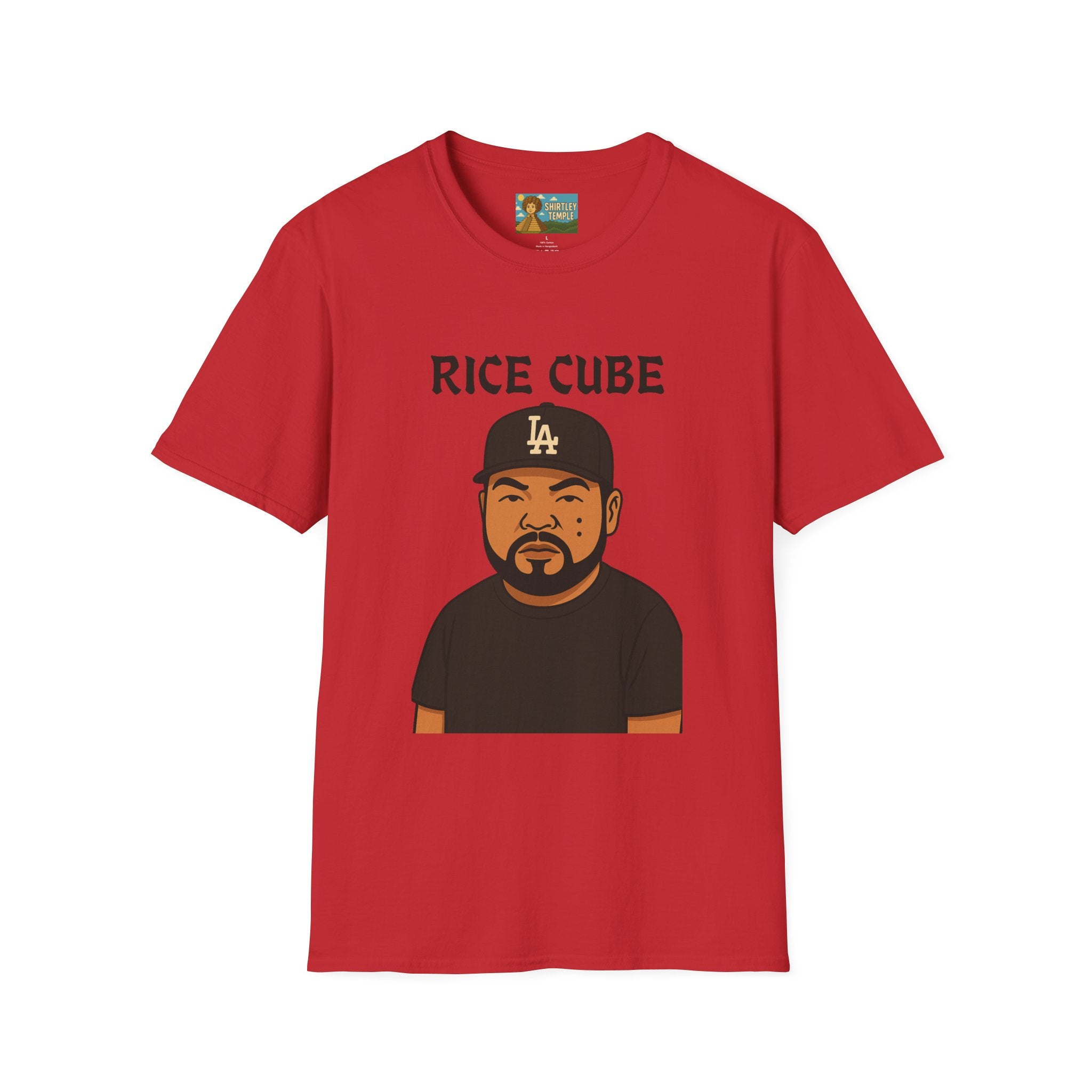 Rice Cube Funny T-Shirt, Ice Cube Asian Parody Shirt, Wordplay Tee, Hip-Hop Music Fan Gift, Unisex Softstyle Top