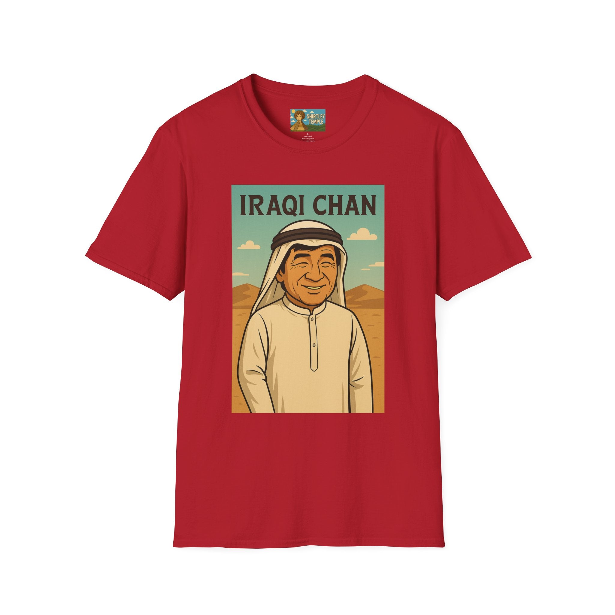 Iraqi Chan Unisex T-Shirt, Funny Jackie Chan Parody Apparel, Comedy Tribute Tee, Mashup Shirt