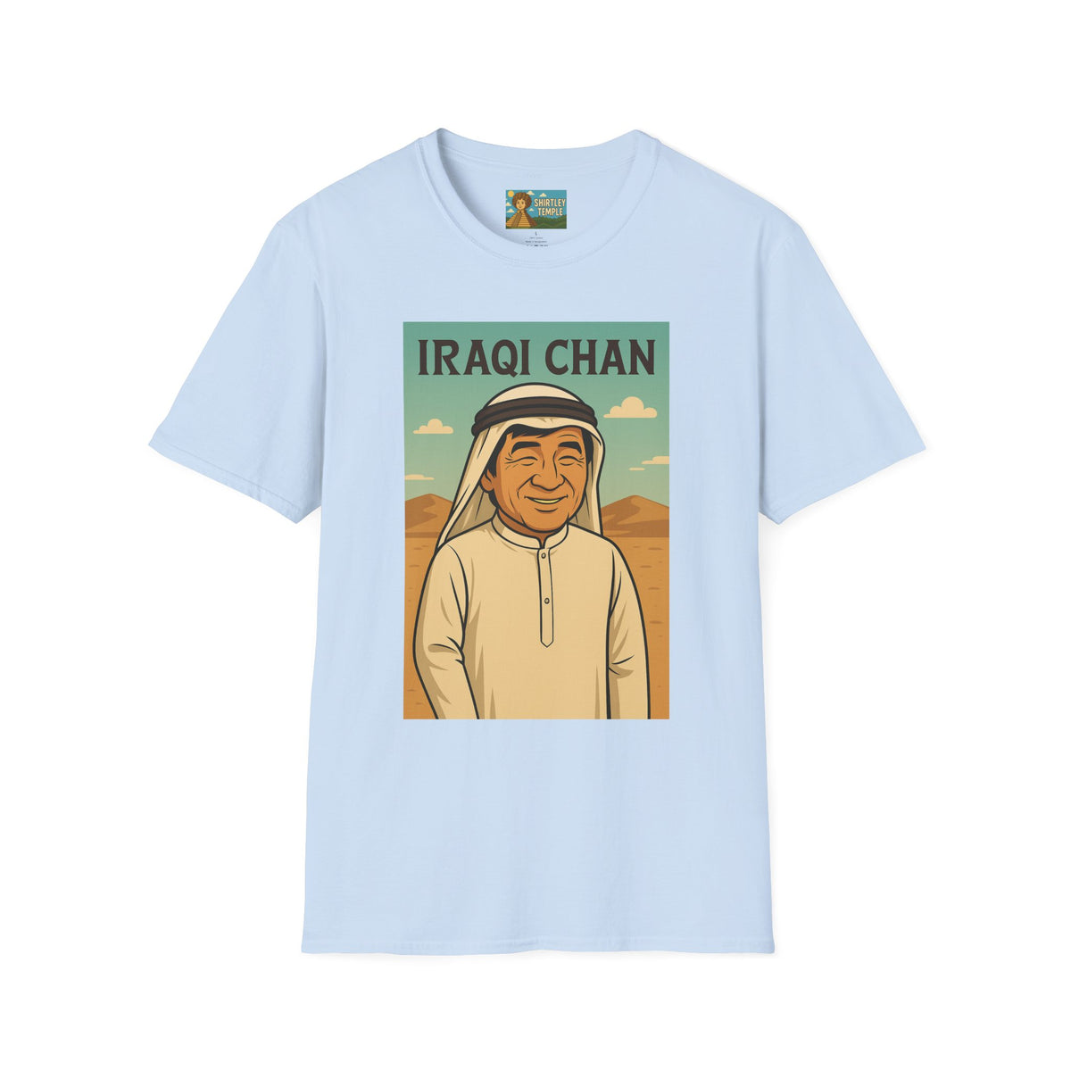 Iraqi Chan Unisex T-Shirt, Funny Jackie Chan Parody Apparel, Comedy Tribute Tee, Mashup Shirt