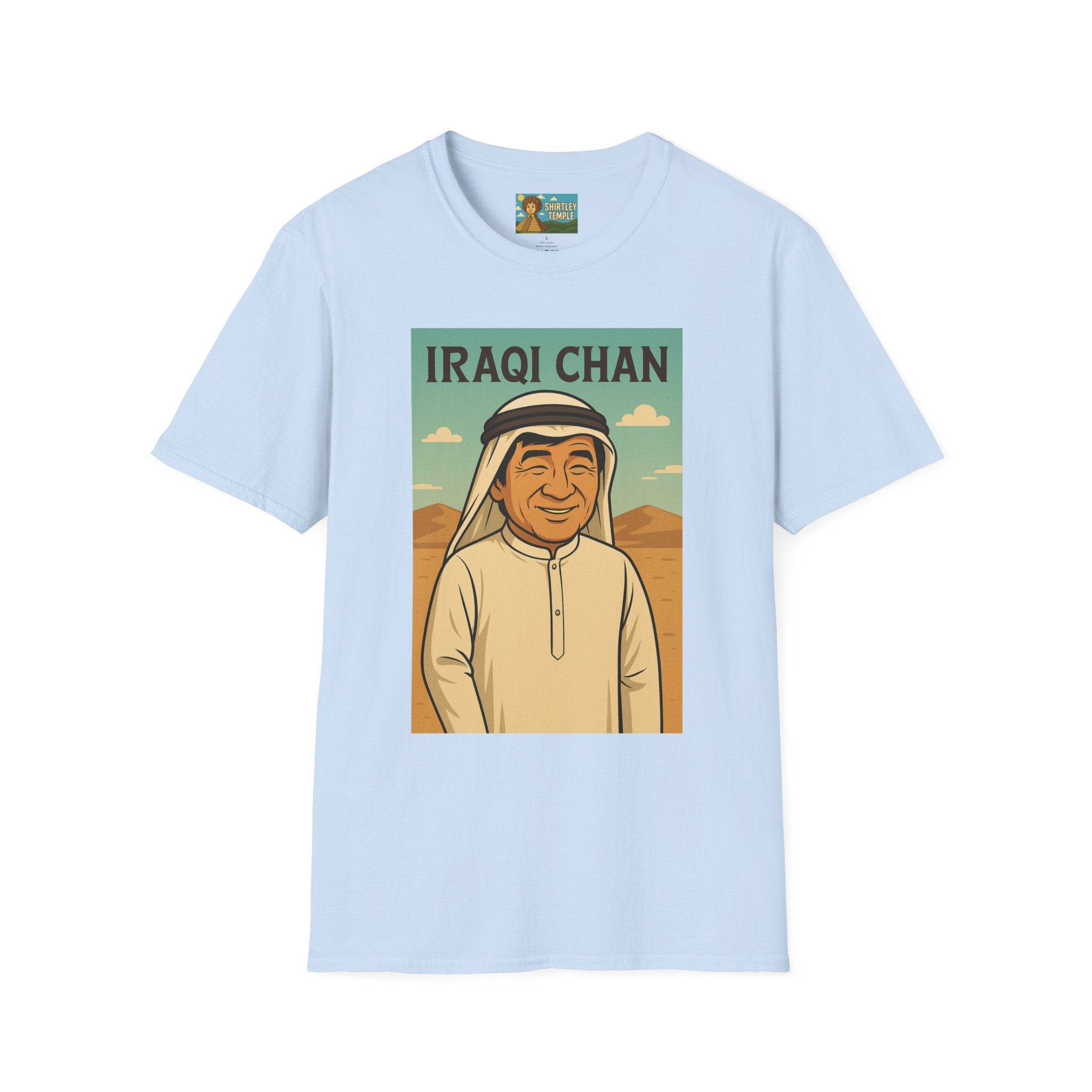 Iraqi Chan Unisex T-Shirt, Funny Jackie Chan Parody Apparel, Comedy Tribute Tee, Mashup Shirt