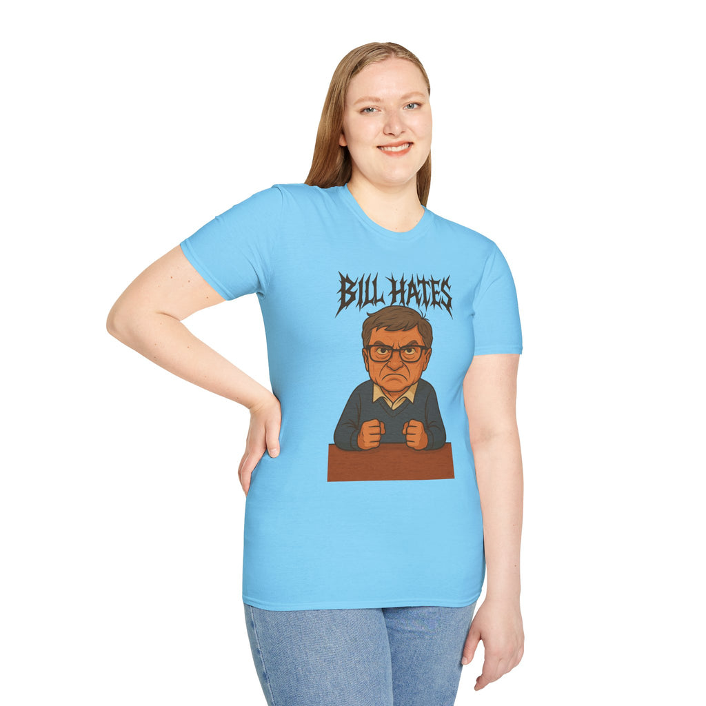 Bill Hates funny shirt parody apparel comedy tribute bill gates as a hateful person