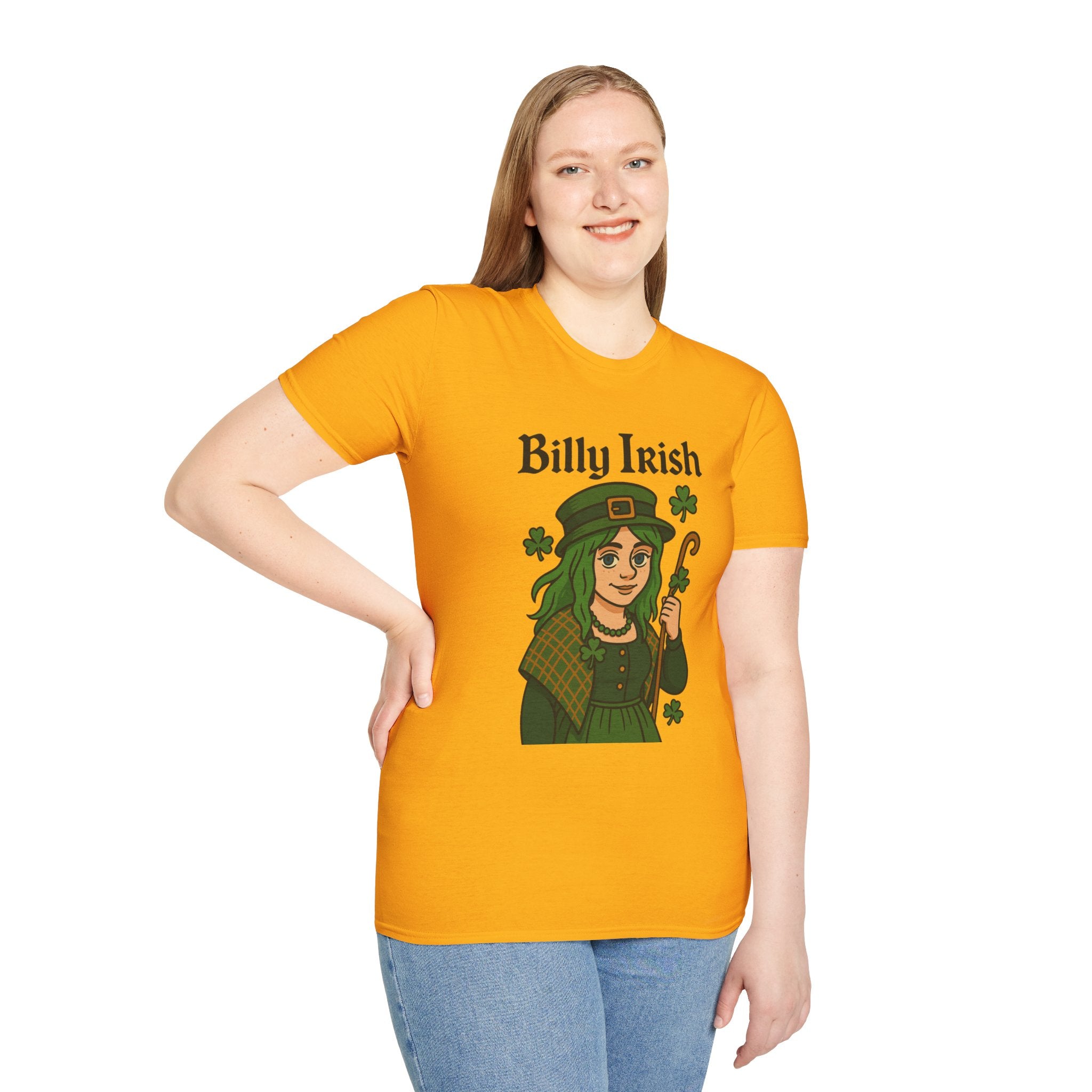 Billy Irish funny shirt parody apparel comedy tribute Billy Eilish as an irish person St. Patty's day